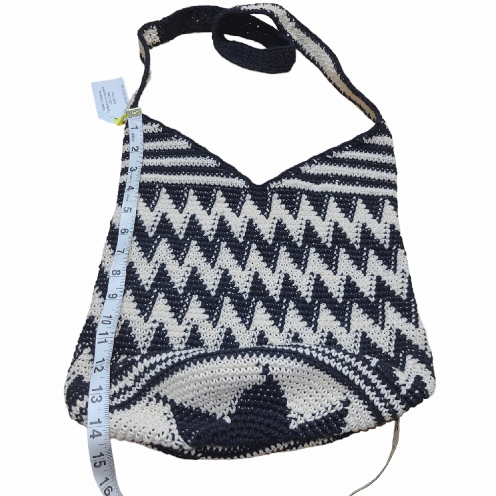 STELLA 9 ANTHROPOLOGIE BUCKET BAG PURSE WOMENS BOHEMIAN CROCHET HOBO GUATEMALAN - Picture 9 of 14